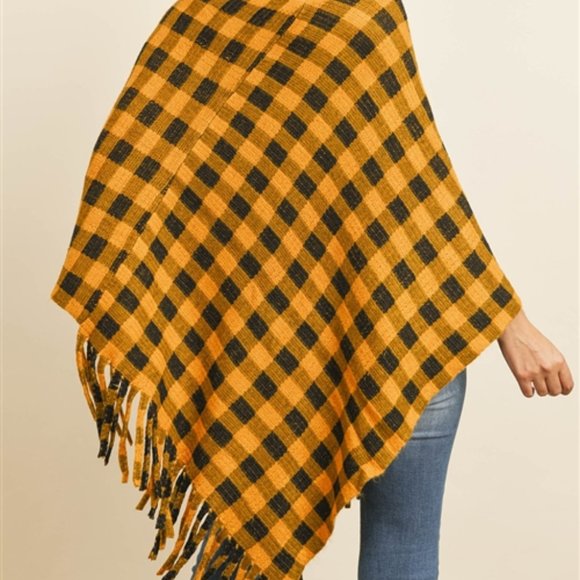 PLAID PRINT PONCHO - SOFT - Picture 3 of 4
